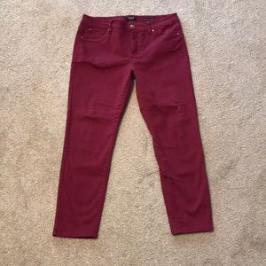 Curve Appeal wine colored jeggings